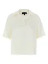 Theory Collared Silk Polo Shirt With Short Sleeves