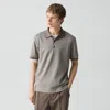Theory Polo Shirt In Cotton-blend Jacquard In Gray