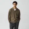 Theory Polo Sweater In Boiled Wool In Green