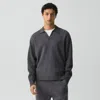 Theory Polo Sweater In Boiled Wool In Gray