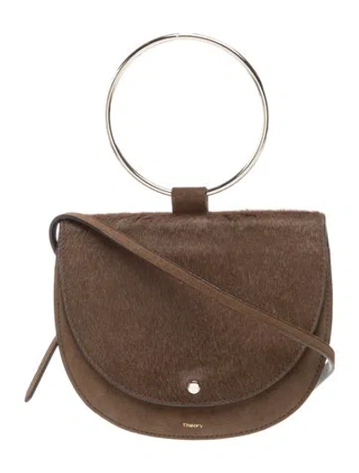 Pre-owned Theory Ponyhair Evening Bag In Brown