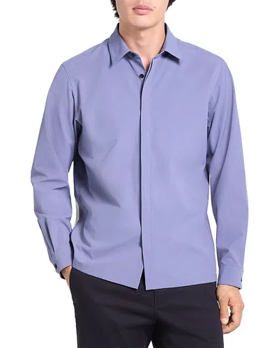 Theory Poplin Point Collar Performance Shirt In Purple