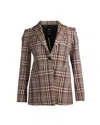 Theory Power Bexley Plaid Blazer In Brown Wool In Brown