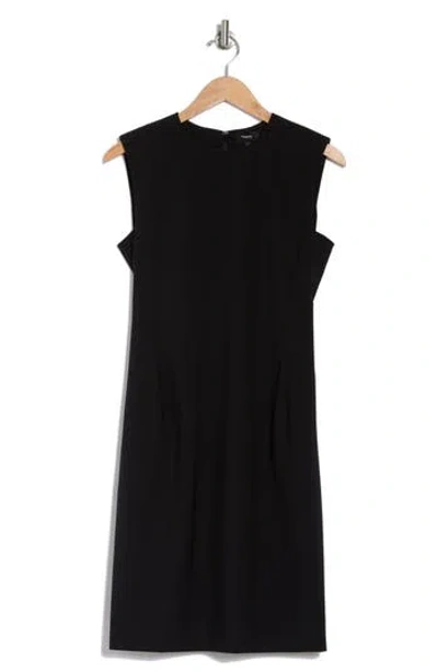 Theory Power Stretch Wool Blend Dress In Black