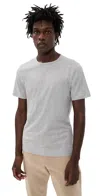 Theory Precise Cotton Tee Charcoal Heather In Gray