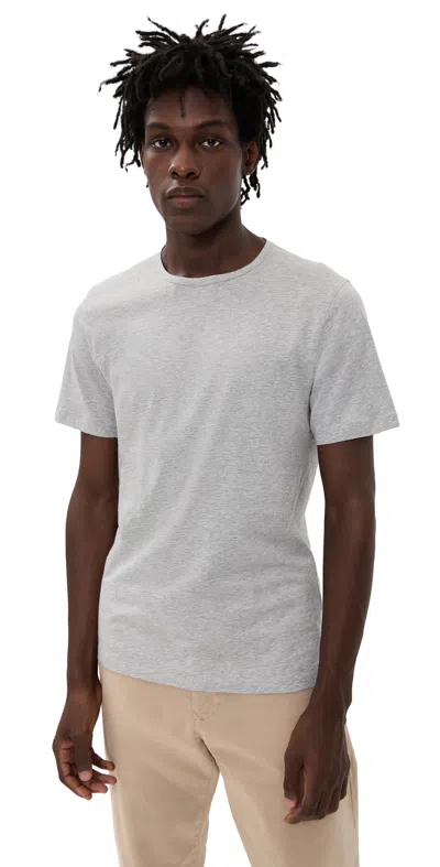 Theory Precise Cotton Tee Charcoal Heather In Gray