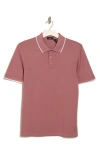 Theory Precise Stretch Pima Cotton Polo In Lt Plum/ Ivory - 0s9