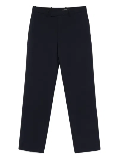 Theory Pressed-crease Trousers In Blue