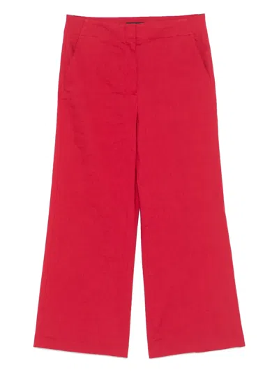 Theory Pressed-crease Trousers In Red