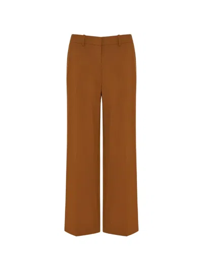 Theory Pressed-crease Wide-leg Trousers In Brown