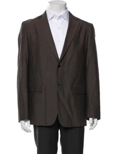 Pre-owned Theory Printed Blazer In Brown