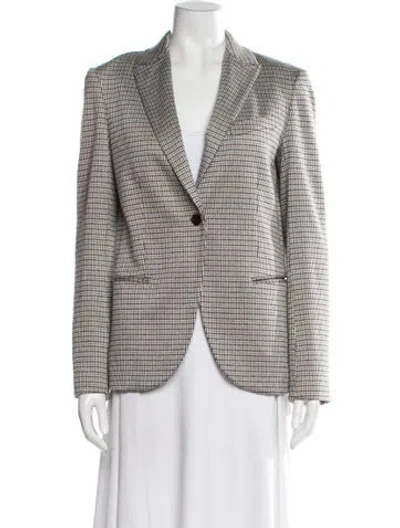 Pre-owned Theory Printed Blazer In Neutral