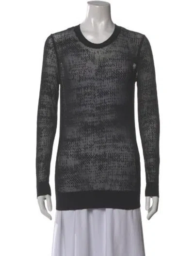 Pre-owned Theory Printed Crew Neck Sweater In Black