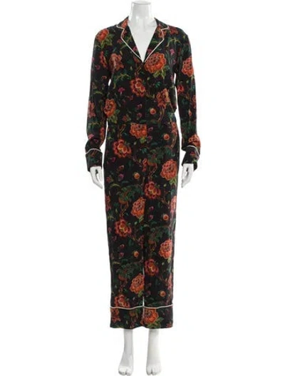 Pre-owned Theory Printed Jumpsuit In Black