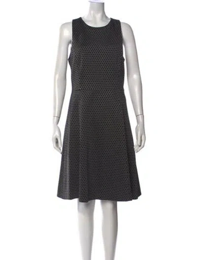 Pre-owned Theory Printed Knee-length Dress W/ Tags In Black