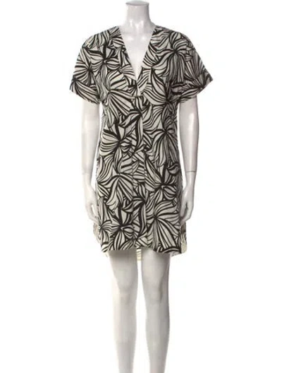 Pre-owned Theory Printed Knee-length Dress In White
