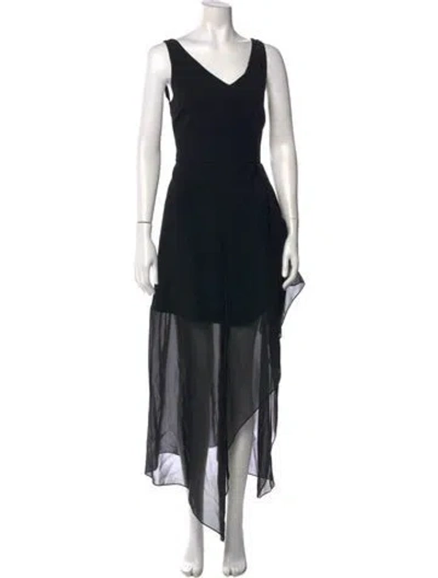 Pre-owned Theory Printed Long Dress In Black