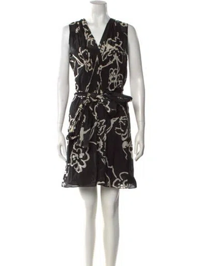 Pre-owned Theory Printed Mini Dress In Black