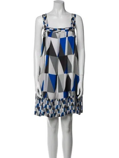 Pre-owned Theory Printed Mini Dress In Blue