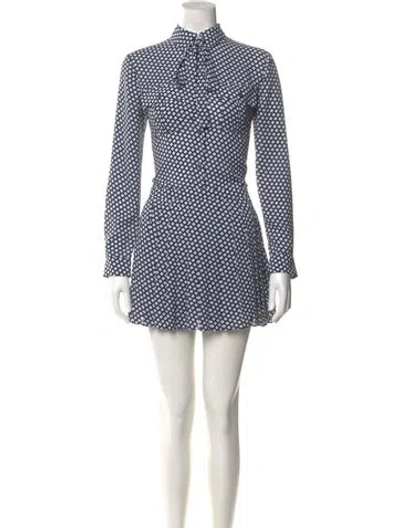 Pre-owned Theory Printed Mini Dress In Blue