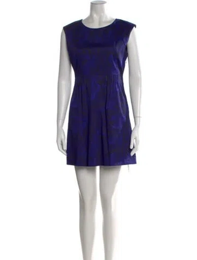 Pre-owned Theory Printed Mini Dress In Blue