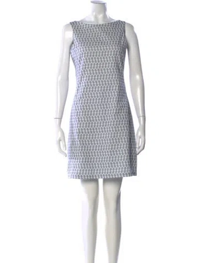 Pre-owned Theory Printed Mini Dress In Blue