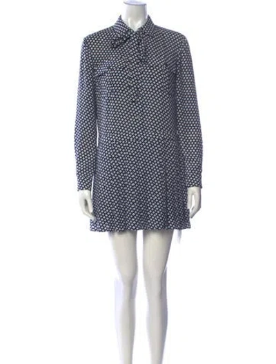 Pre-owned Theory Printed Mini Dress In Blue