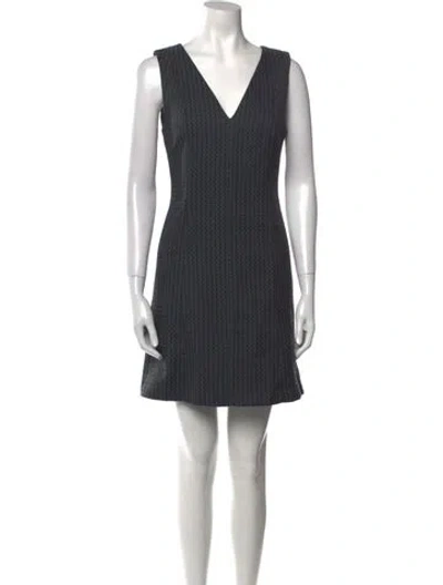 Pre-owned Theory Printed Mini Dress In Gray