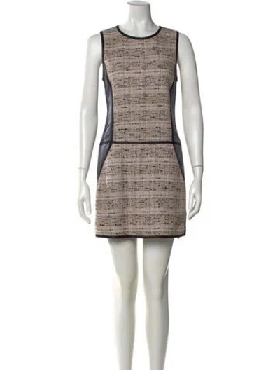 Pre-owned Theory Printed Mini Dress In Gray
