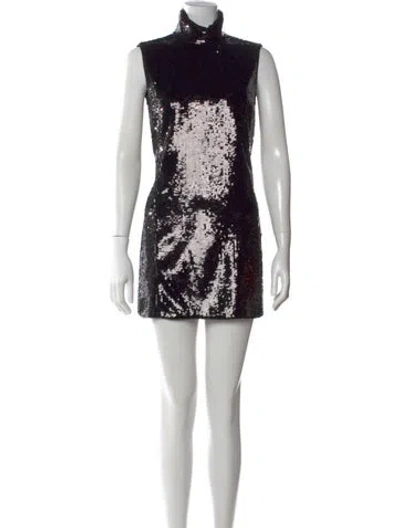 Pre-owned Theory Printed Mini Dress In Gray