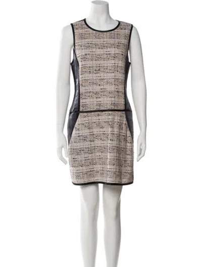 Pre-owned Theory Printed Mini Dress In Neutral