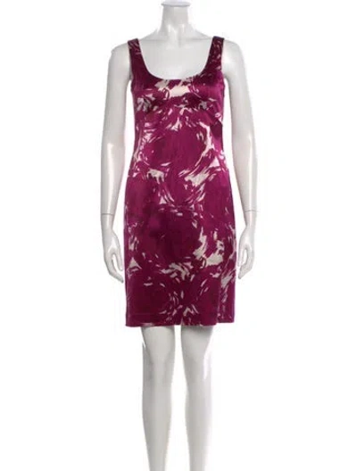 Pre-owned Theory Printed Mini Dress In Pink