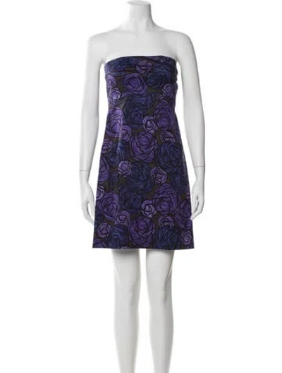 Pre-owned Theory Printed Mini Dress In Purple