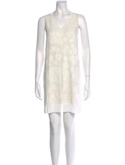 Pre-owned Theory Printed Mini Dress W/ Tags In Neutral