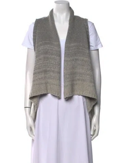 Pre-owned Theory Printed Open Front Sweater In Gray
