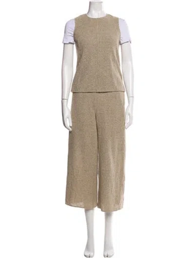 Pre-owned Theory Printed Pant Set In Neutral