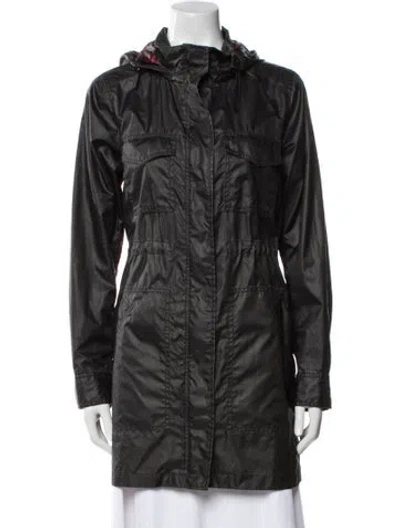 Pre-owned Theory Printed Parka In Black