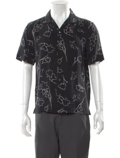 Pre-owned Theory Printed Short Sleeve Shirt W/ Tags In Black