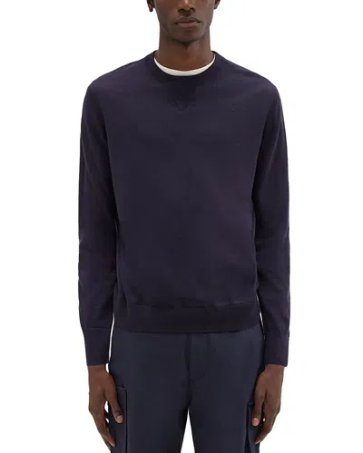 Theory Nylon-wool Combo Sweater In Dark Aubergine/aubergine