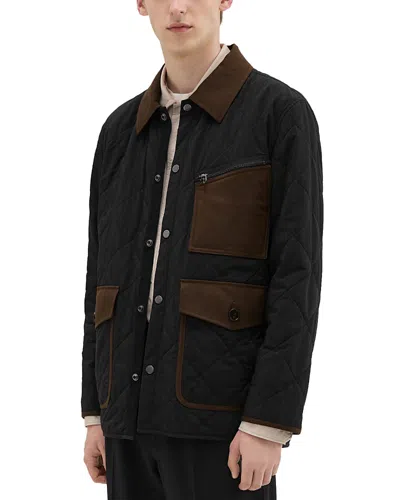 Theory Quilted Feather Nylon Barn Jacket In Black