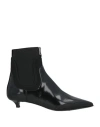 Theory Project Woman Ankle Boots Black Size 8 Leather, Synthetisches Material In Multi