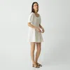 Theory Puff Sleeve Mini Dress In City Poplin