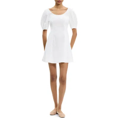Theory Women's City Stretch-cotton Fit & Flare Minidress In White