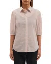 Theory Puffed Sleeve Blouse In Dried Petal
