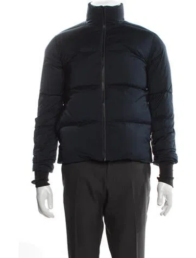 Pre-owned Theory Puffer Coat In Blue