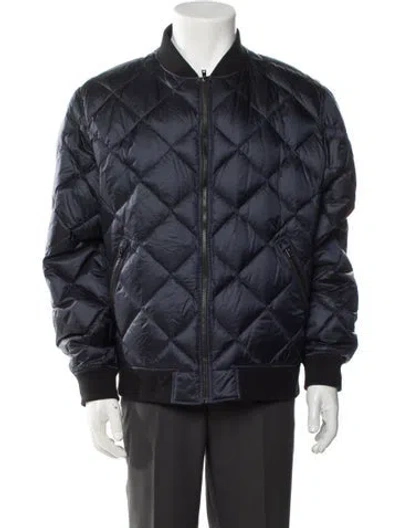 Pre-owned Theory Puffer Coat In Blue