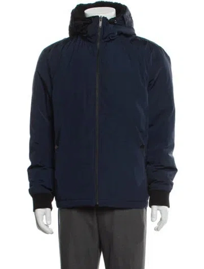 Pre-owned Theory Puffer Coat In Blue