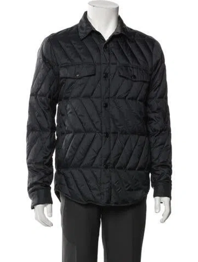 Pre-owned Theory Puffer Coat In Gray