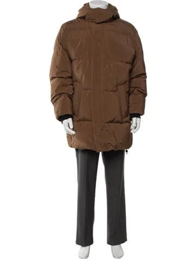 Pre-owned Theory Puffer Coat W/ Tags In Brown