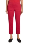 Theory Treeca Good Linen Cropped Pull-on Ankle Pants In Cherry